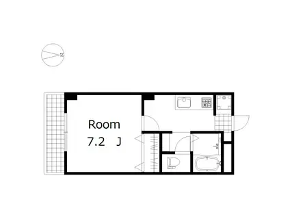 ＪＲ高崎線 新町駅(群馬) 徒歩45分 2階建 築30年(1K/2階)の間取り写真