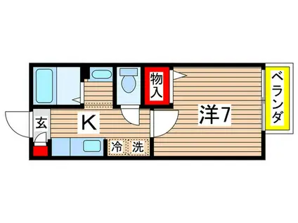 メゾンメープル(1K/1階)の間取り写真