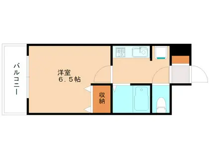 ギャラン工大駅前(1K/6階)の間取り写真