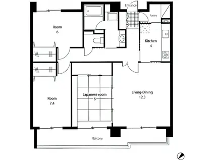 RUSSE田端不動坂(3LDK/3階)の間取り写真