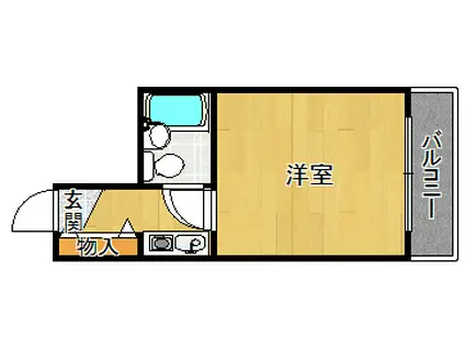 フレクサンス北今津(1K/4階)の間取り写真