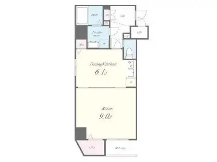 PALAZZO KUBOTA(1DK/5階)の間取り写真