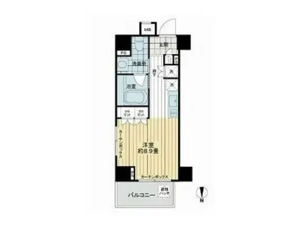 レジデンシャルステート白金(ワンルーム/7階)の間取り写真