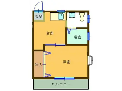 ひかりコーポ(1K/2階)の間取り写真