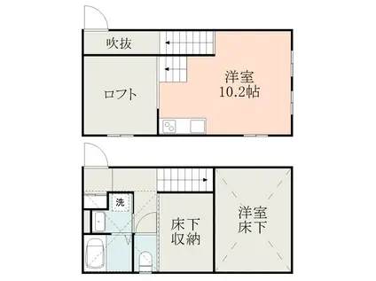 吉野町アパート(ワンルーム/1階)の間取り写真