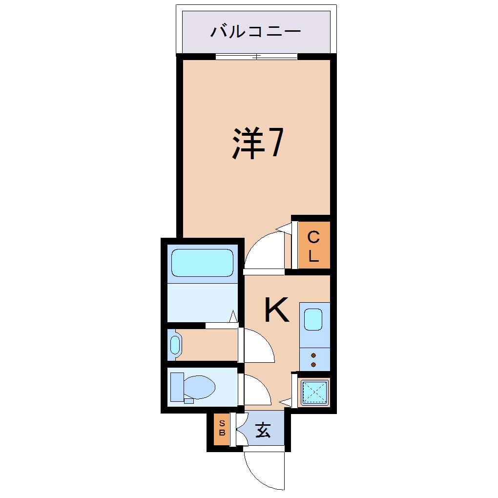 ディームス江坂(1K/12階)の間取り写真