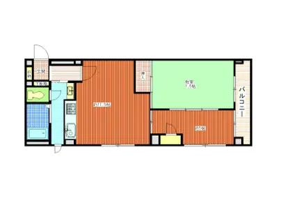 ロイヤルハイツ桃花(2LDK/3階)の間取り写真