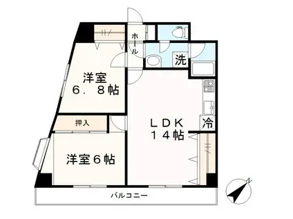 さくらマンション(2LDK/4階)の間取り写真