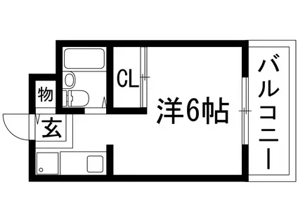 ローレルプラザ(1K/2階)の間取り写真