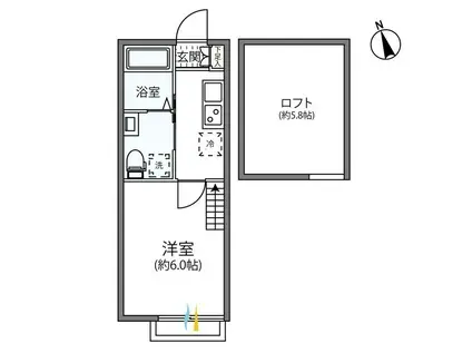 マ・ピエス五月台(1K/1階)の間取り写真