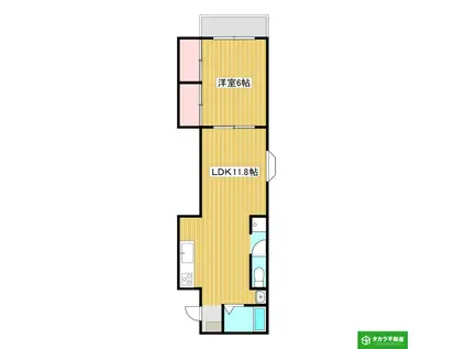 ガーデンコート(1LDK/4階)の間取り写真