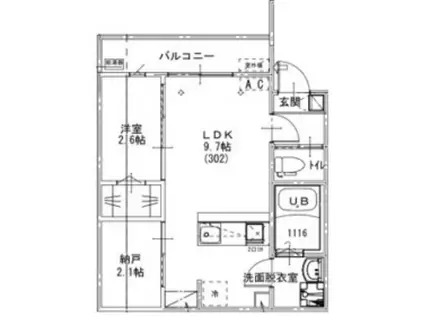 ケイアイ レジデンス 北小金3(1SLDK/3階)の間取り写真