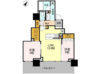 ベイシティタワーズ神戸イースト(2LDK/14階)の間取り写真