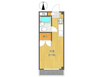 フレンドリー今川(ワンルーム/3階)の間取り写真