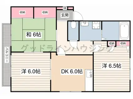 JAハイツ南平池(3DK/1階)の間取り写真