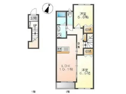 ベル グランツ(2LDK/2階)の間取り写真