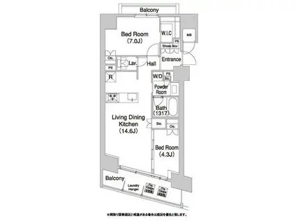 コンフォリア芝浦バウハウス(2LDK/10階)の間取り写真