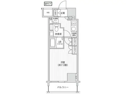 レジディア笹塚II(1K/5階)の間取り写真