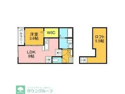 LUMIUS室見(1LDK/2階)の間取り写真