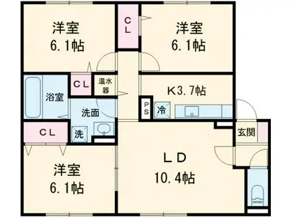 PINEHILLSPARTI(3LDK/2階)の間取り写真