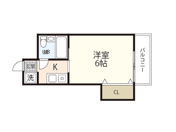 第2藤哲ビル(1DK/2階)の間取り写真