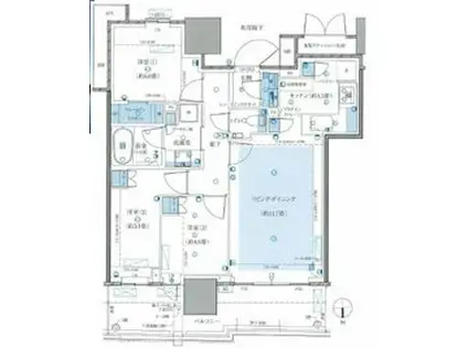 幕張ベイパーク ライズゲートタワー(3LDK/14階)の間取り写真