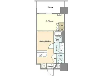 ヴィラクレール浅草(1DK/8階)の間取り写真