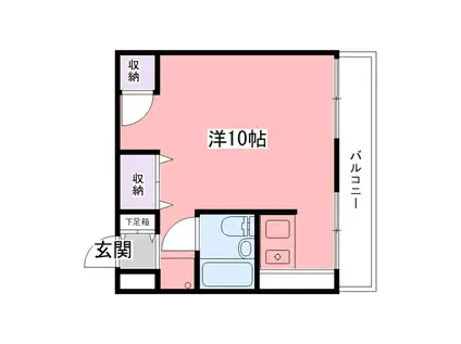 宝城ビル(1K/4階)の間取り写真