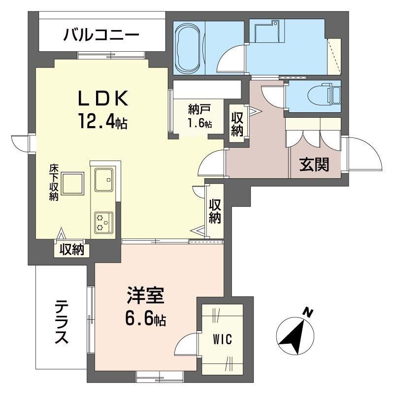 フルール アベニール(1SLDK/1階)の間取り写真