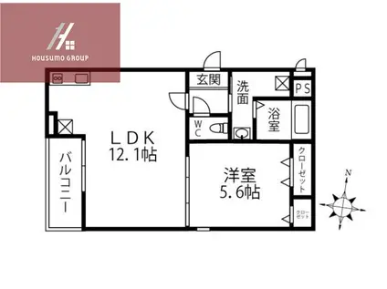 フジパレス畷南野ベータ(1LDK/1階)の間取り写真