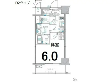 ディアレイシャス東別院IV(1K/2階)の間取り写真