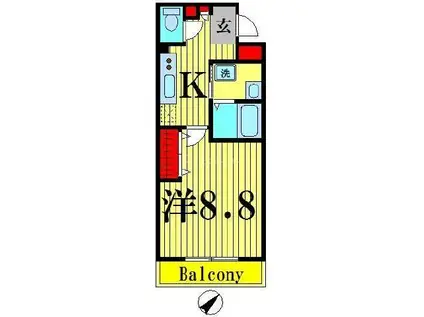 LA FELICITA(1K/2階)の間取り写真