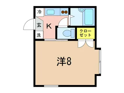 ツインハウスブラック&ホワイト(1K/1階)の間取り写真