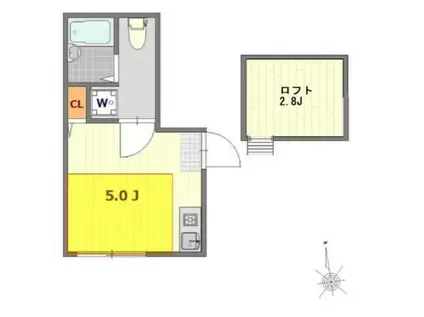 シャンテ八広駅前(ワンルーム/3階)の間取り写真