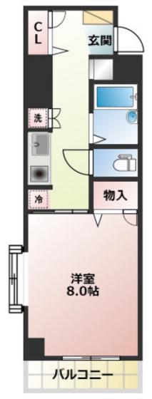 エスペランサ津島(1K/8階)の間取り写真