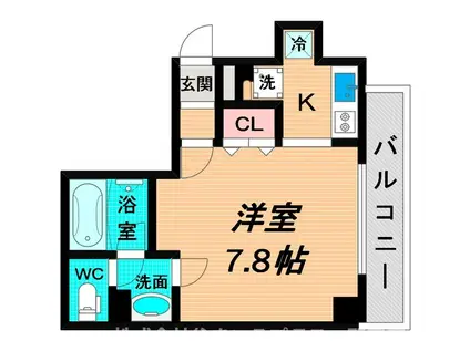 アクティコート京橋(1K/7階)の間取り写真