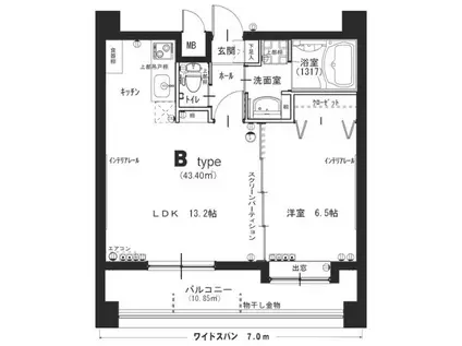 パークサイド榴岡(1LDK/2階)の間取り写真
