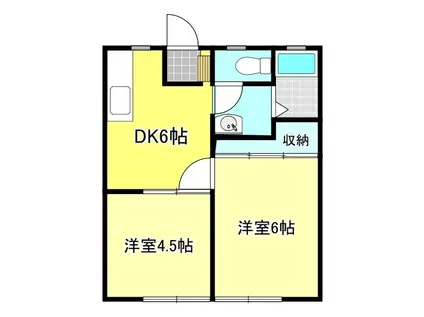 フェアリーズヴィラ(2DK/1階)の間取り写真