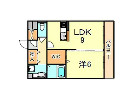 ソレイユ硯(1LDK/1階)の間取り写真