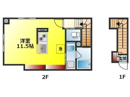 LUMINOUS(ワンルーム/2階)の間取り写真