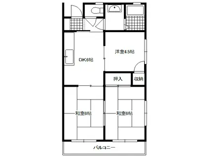 グリーンハイツ市川(3DK/3階)の間取り写真