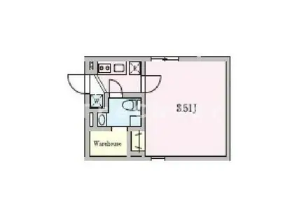 GLANPARK池之端 (1K/1階)の間取り写真