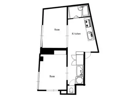 井出ビル(2DK/1階)の間取り写真