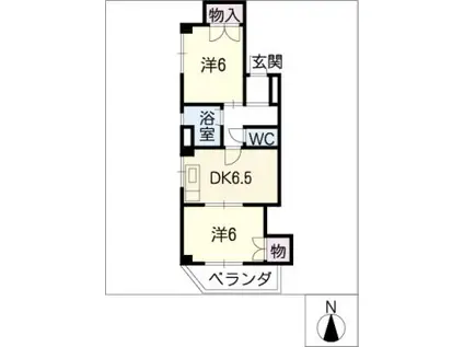 第1前後ビル(2DK/2階)の間取り写真