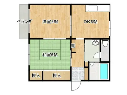 ディアスK・A(2DK/2階)の間取り写真