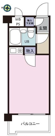 セザールプラザ府中(ワンルーム/1階)の間取り写真