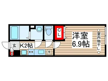 アンクラス船橋(1K/1階)の間取り写真