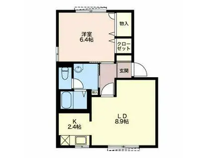 ビクトワールC(1LDK/1階)の間取り写真