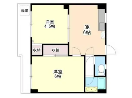 ベルメゾン亀戸(2DK/3階)の間取り写真