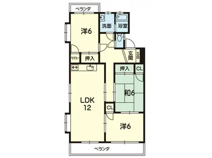 T・サンパル(3LDK/1階)の間取り写真